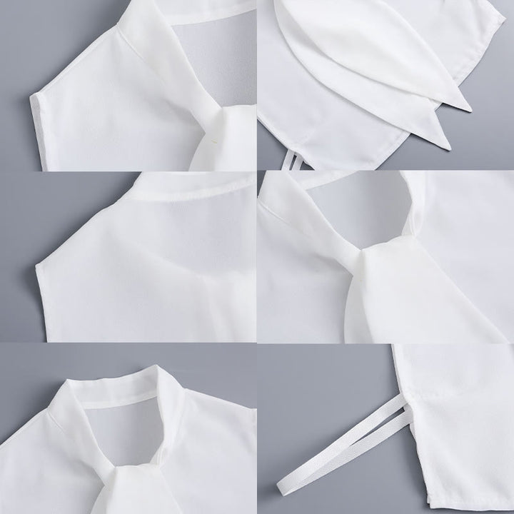 Chemisier demi-chemise amovible à grand col de lapin