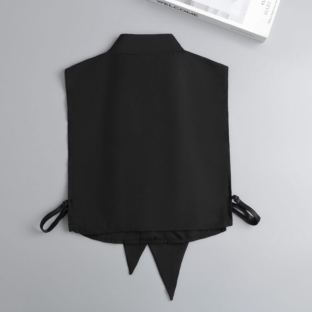 Chemisier demi-chemise amovible à grand col de lapin