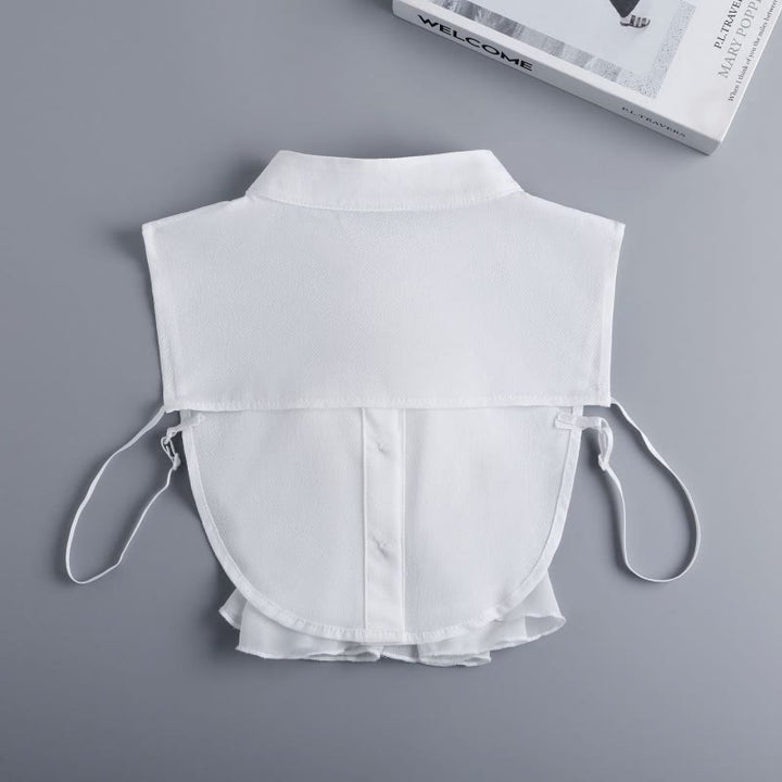 Accessoire de chemise demi-amovible à col factice avec nœud papillon à volants