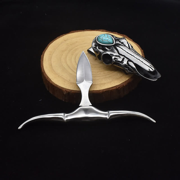 Pendentif multifonction EDC turquoise en forme de crâne de Longhorn avec boucle de ceinture - image 1