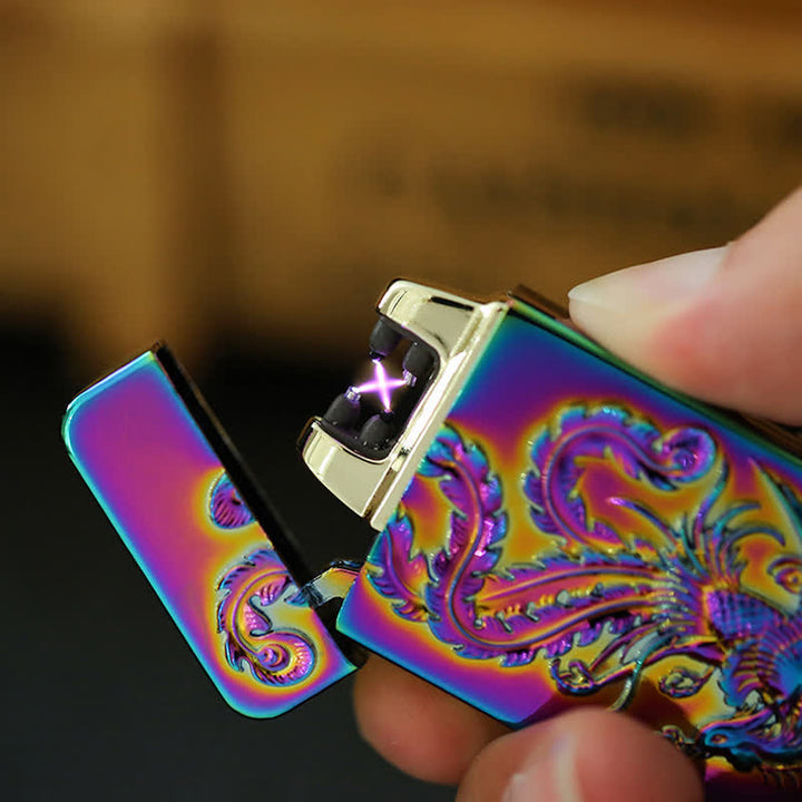 Briquet électronique rechargeable USB sans flamme à double arc Dragon