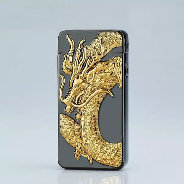 Briquet électronique rechargeable USB sans flamme à double arc Dragon