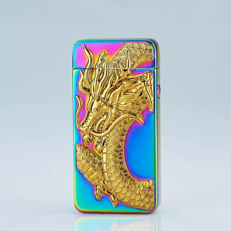 Briquet électronique rechargeable USB sans flamme à double arc Dragon