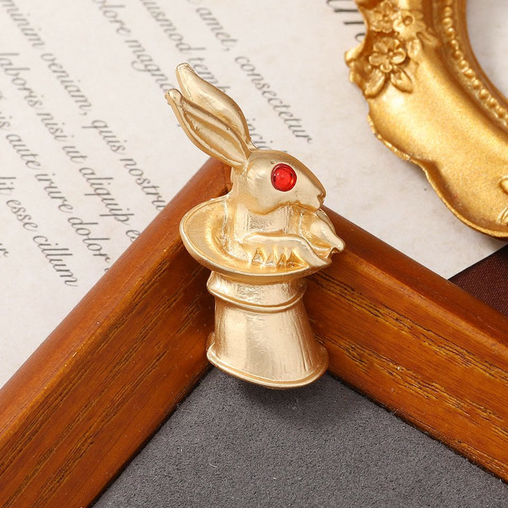 Broche vintage en forme de lapin pour bébé, accessoires de chemise dorés