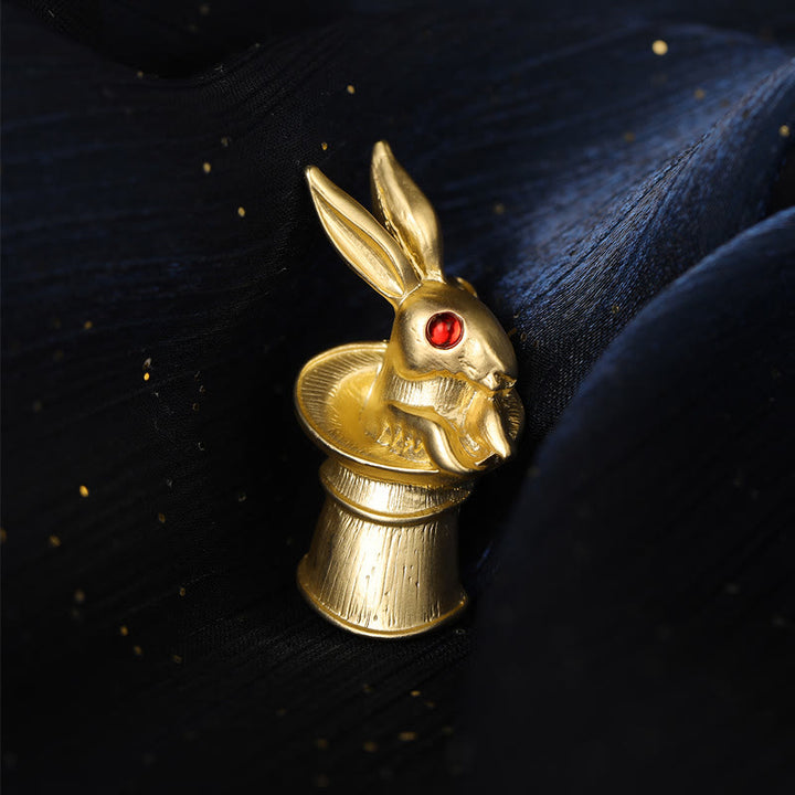 Broche vintage en forme de lapin pour bébé, accessoires de chemise dorés