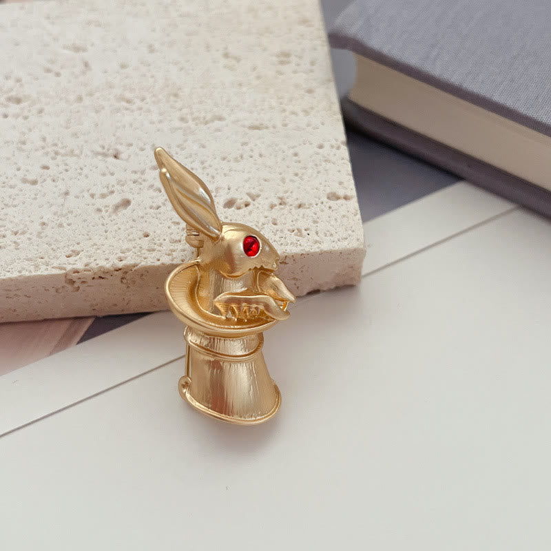 Broche vintage en forme de lapin pour bébé, accessoires de chemise dorés