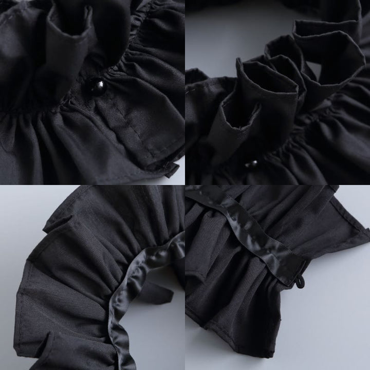 Chemise à col plissé et faux col amovible