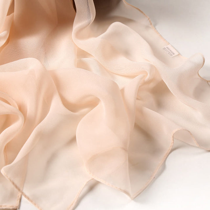 Écharpe fine en mousseline de soie de couleur unie pour l'été