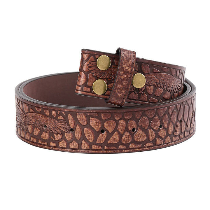 Ceinture en cuir à imprimé crocodile vintage pour homme