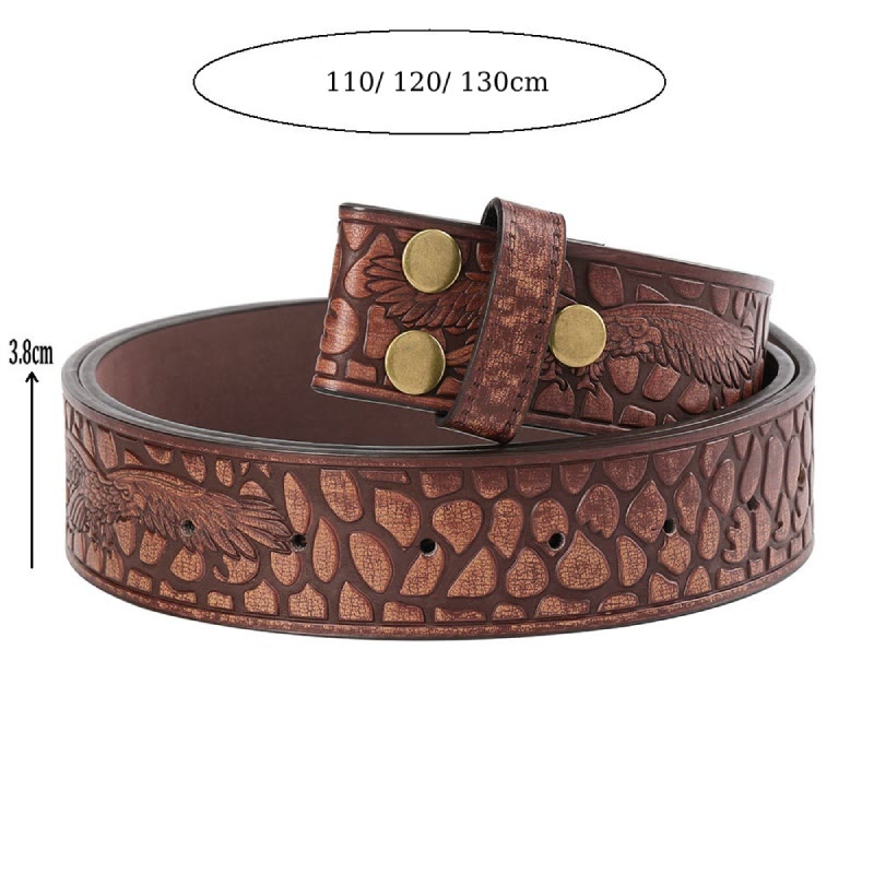 Ceinture en cuir à imprimé crocodile vintage pour homme