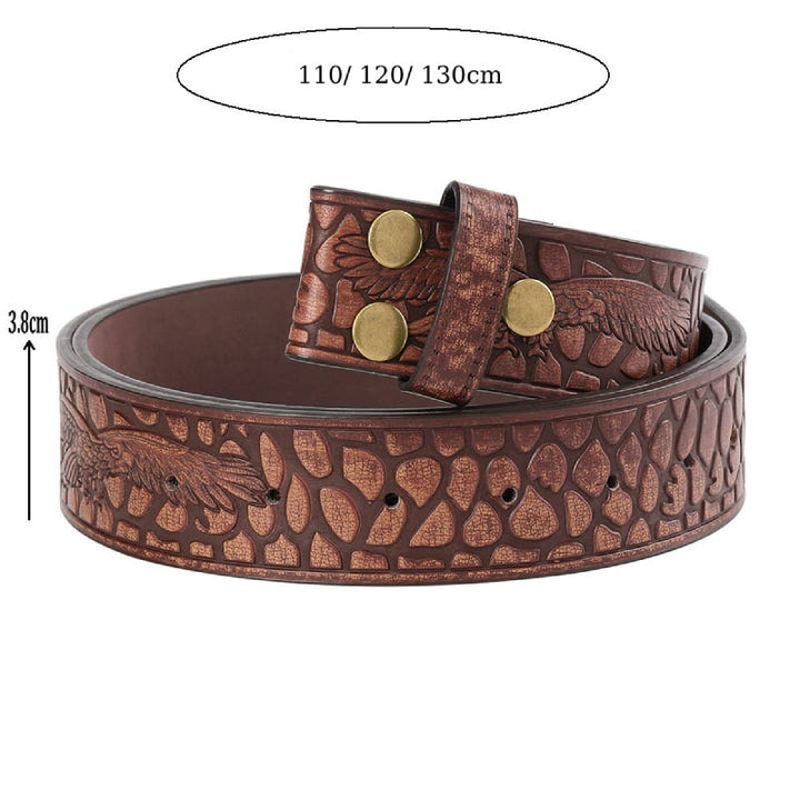 Ceinture en cuir à imprimé crocodile vintage pour homme