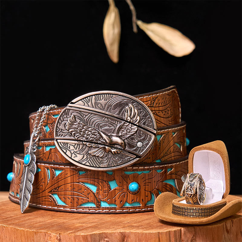 Ensemble de boucles de ceinture à couteau caché Eagle DIY avec anneau en plumes