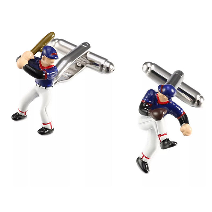 Lot de 1 paire de boutons de manchette pour homme avec couvre-boutons Baseball Time