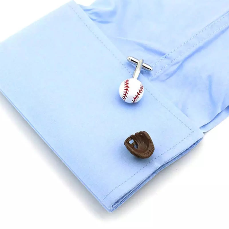 Ensemble de couvre-boutons de gants de joueur de baseball pour hommes, 1 paire, boutons de manchette - image 1