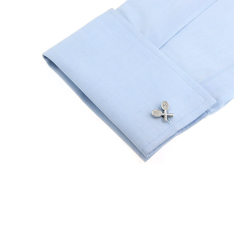 Lot de 1 paire de couvre-boutons pour homme Tennis Time