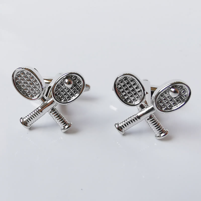 Lot de 1 paire de couvre-boutons pour homme Tennis Time