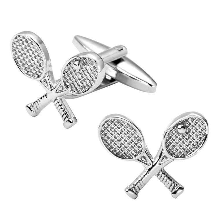 Lot de 1 paire de couvre-boutons pour homme Tennis Time