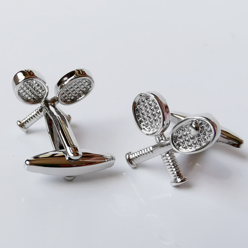 Lot de 1 paire de couvre-boutons pour homme Tennis Time