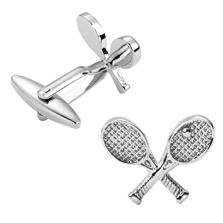 Lot de 1 paire de couvre-boutons pour homme Tennis Time