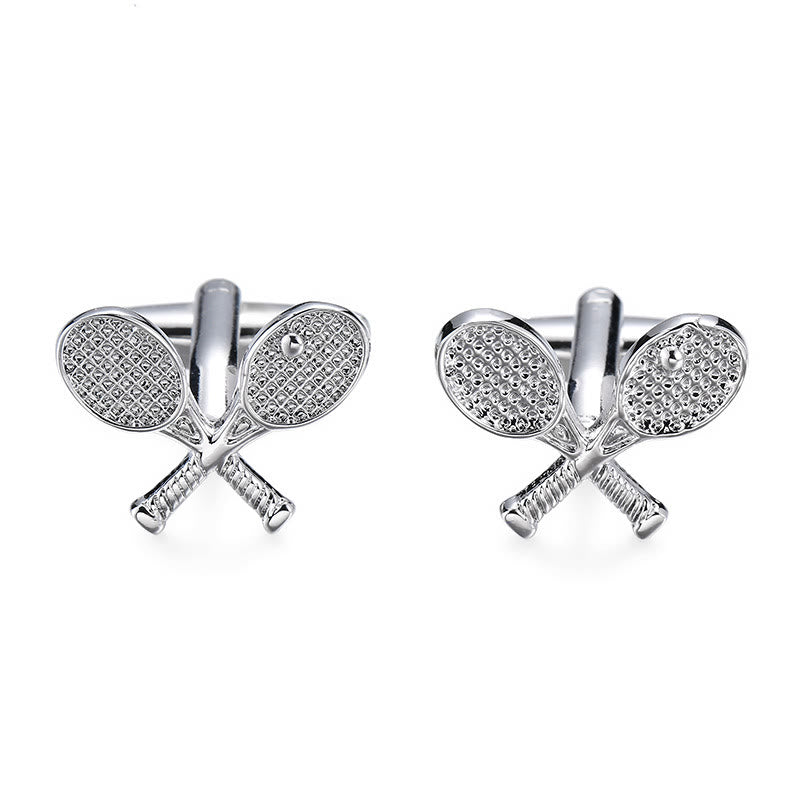 Lot de 1 paire de couvre-boutons pour homme Tennis Time - Raquette de tennis - image 0
