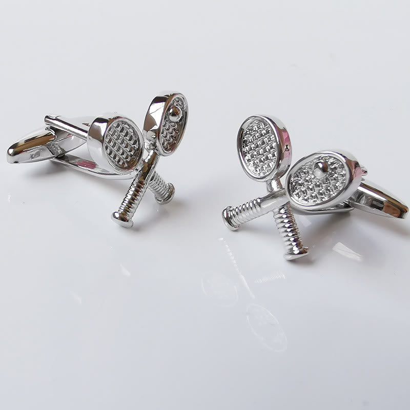 Lot de 1 paire de couvre-boutons pour homme Tennis Time