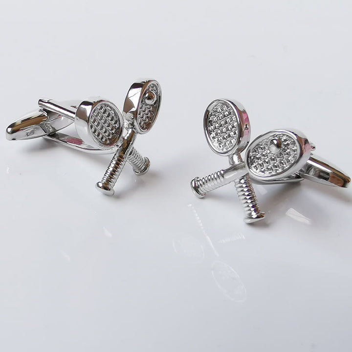Lot de 1 paire de couvre-boutons pour homme Tennis Time