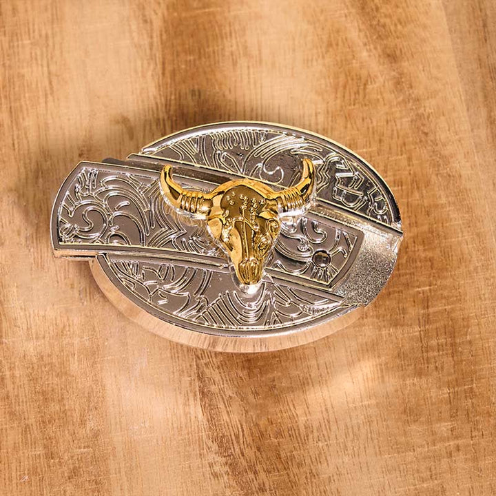 Boucle de ceinture à couteau caché DIY en or et argent, pendentif Longhorn turquoise (PRÉVENTE) - image 4