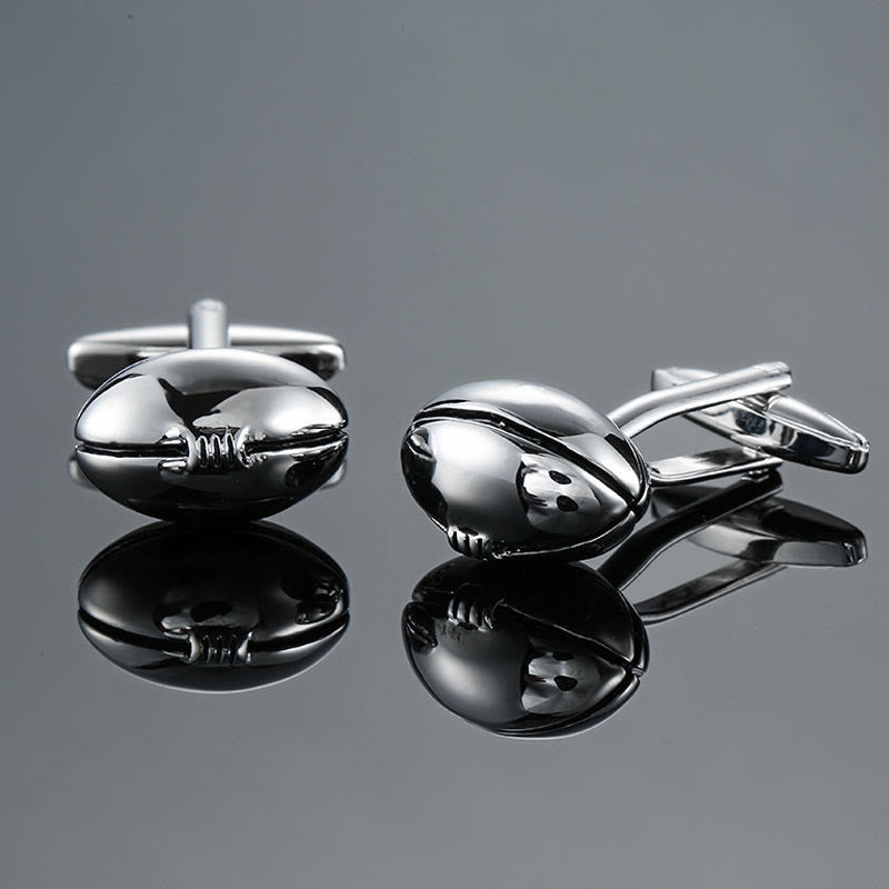 Lot de 1 paire de couvre-boutons Rugby Time pour hommes - image 3