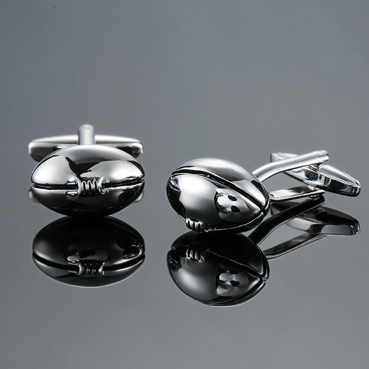 Lot de 1 paire de couvre-boutons Rugby Time pour hommes - image 3