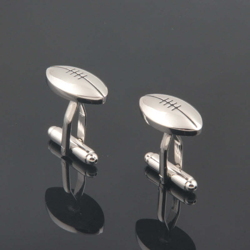 Lot de 1 paire de couvre-boutons Rugby Time pour hommes - image 4