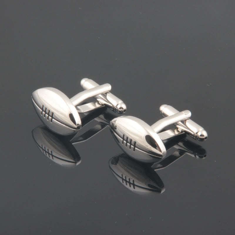 Lot de 1 paire de couvre-boutons Rugby Time pour hommes - image 5