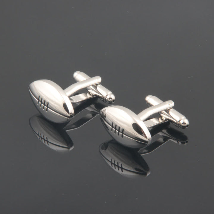 Lot de 1 paire de couvre-boutons Rugby Time pour hommes - image 5