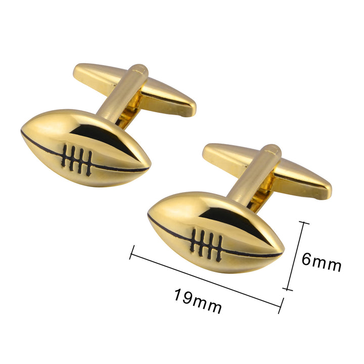 Lot de 1 paire de couvre-boutons Rugby Time pour hommes - image 6