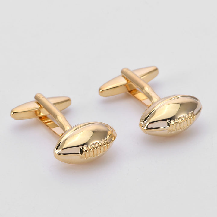 Lot de 1 paire de couvre-boutons Rugby Time pour hommes - Or - image 7