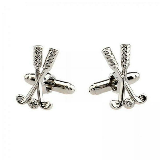 Ensemble de boutons de manchette pour hommes, 1 paire, couvre-boutons Golf Time - Argent - image 13