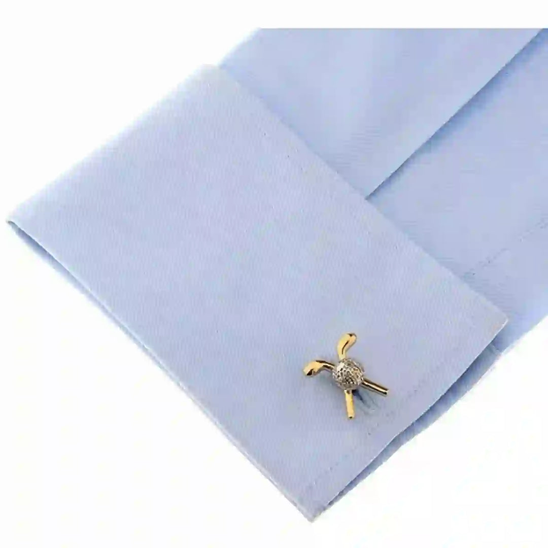 Ensemble de boutons de manchette pour hommes, 1 paire, couvre-boutons Golf Time