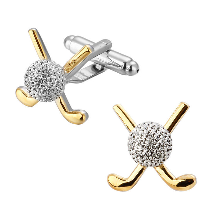 Ensemble de boutons de manchette pour hommes, 1 paire, couvre-boutons Golf Time