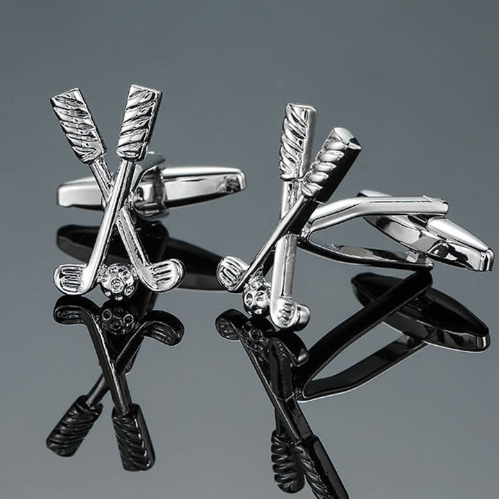 Ensemble de boutons de manchette pour hommes, 1 paire, couvre-boutons Golf Time