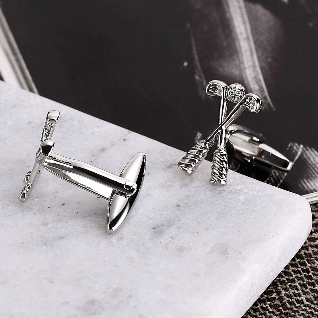 Ensemble de boutons de manchette pour hommes, 1 paire, couvre-boutons Golf Time