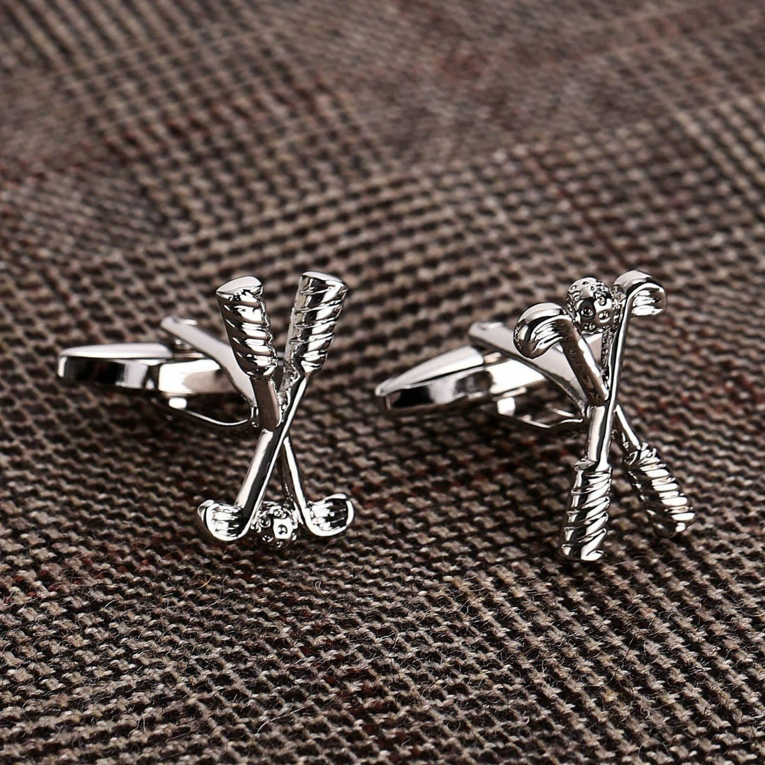 Ensemble de boutons de manchette pour hommes, 1 paire, couvre-boutons Golf Time