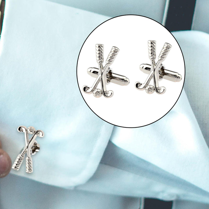 Ensemble de boutons de manchette pour hommes, 1 paire, couvre-boutons Golf Time