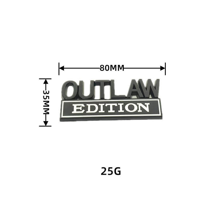 Badge autocollant en métal pour voiture OUTLAW EDITION