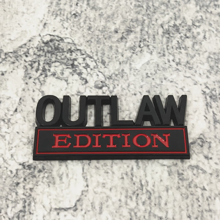 Badge autocollant en métal pour voiture OUTLAW EDITION