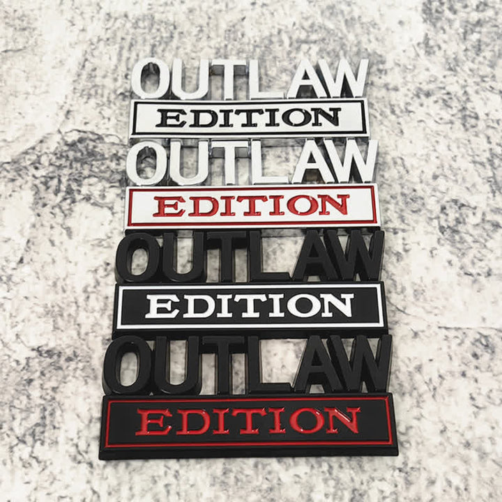 Badge autocollant en métal pour voiture OUTLAW EDITION