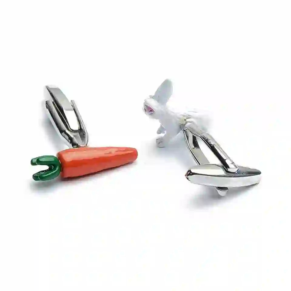 Ensemble de boutons de manchette pour homme, 1 paire, motif lapin et carotte - image 5