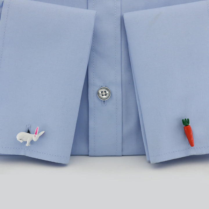 Ensemble de boutons de manchette pour homme, 1 paire, motif lapin et carotte - image 1