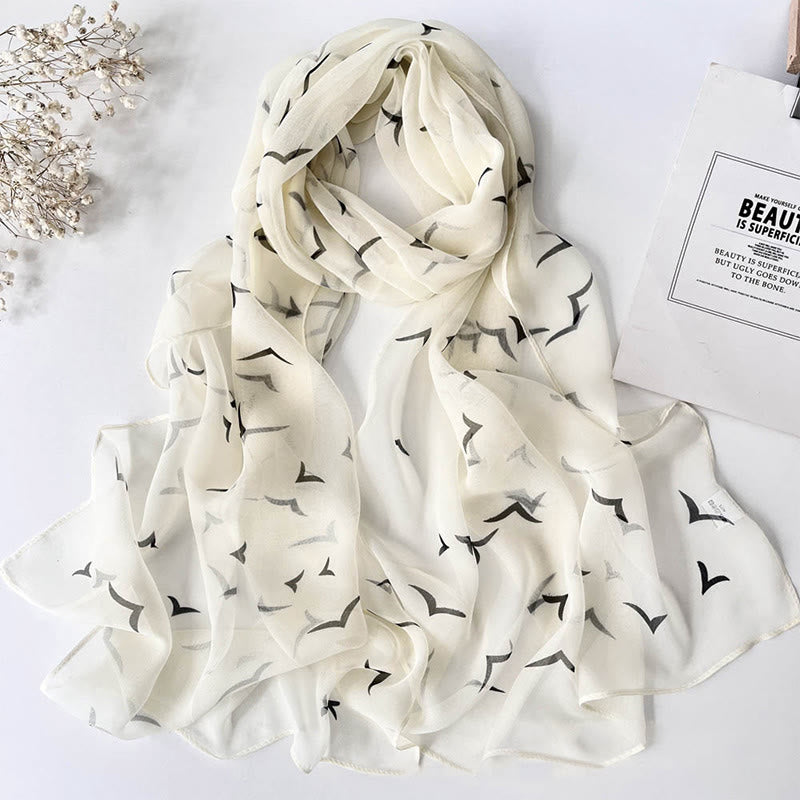 Écharpe de plage en mousseline de soie douce pour femme, motif floral, protection solaire