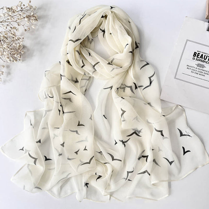 Écharpe de plage en mousseline de soie douce pour femme, motif floral, protection solaire
