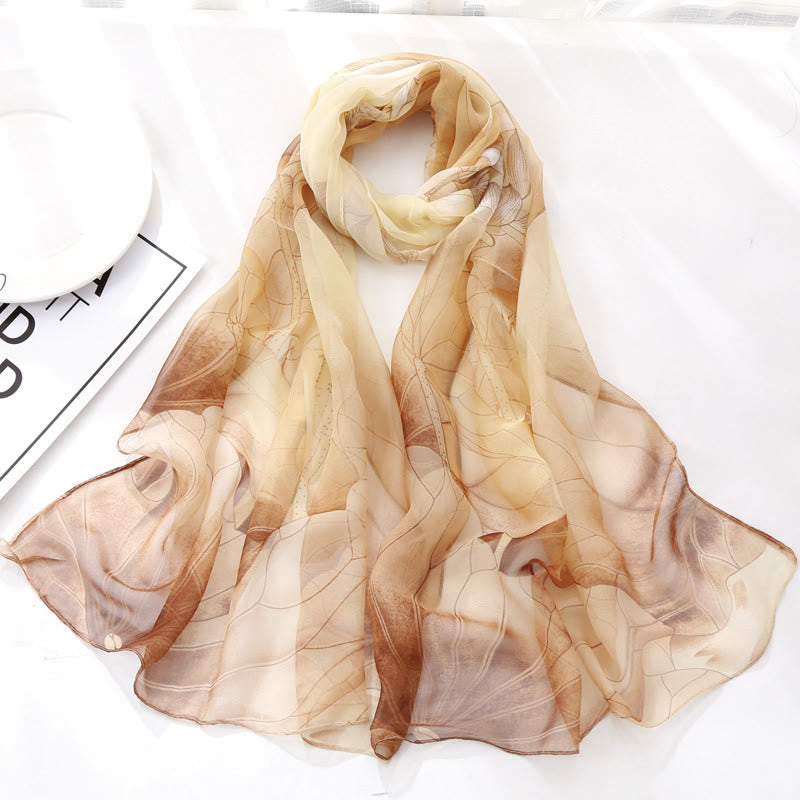 Écharpe de plage en mousseline de soie douce pour femme, motif floral, protection solaire - #7 Amandes blanchies - image 6