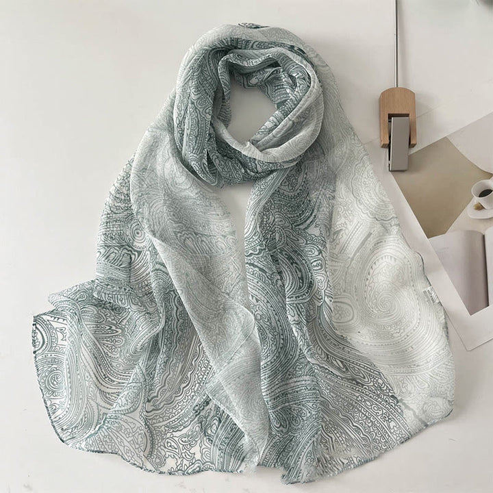 Écharpe de plage en mousseline de soie douce pour femme, motif floral, protection solaire - #42 Gainsboro - image 44